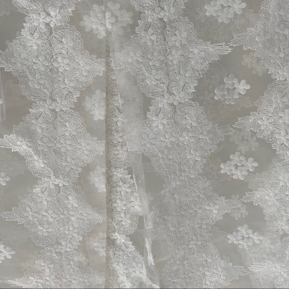 Sandro Paris Victoria White Sheer Lace Ruffle Top - Picture 9 of 12